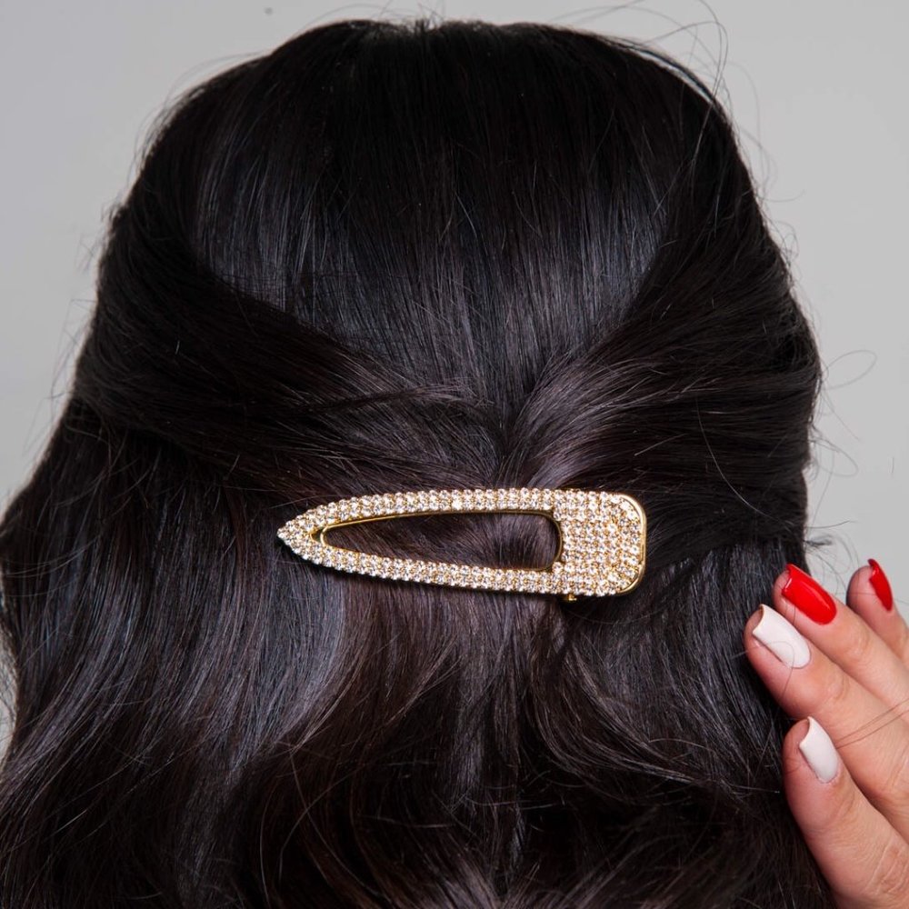 Gold Rhinestone Hair Clip